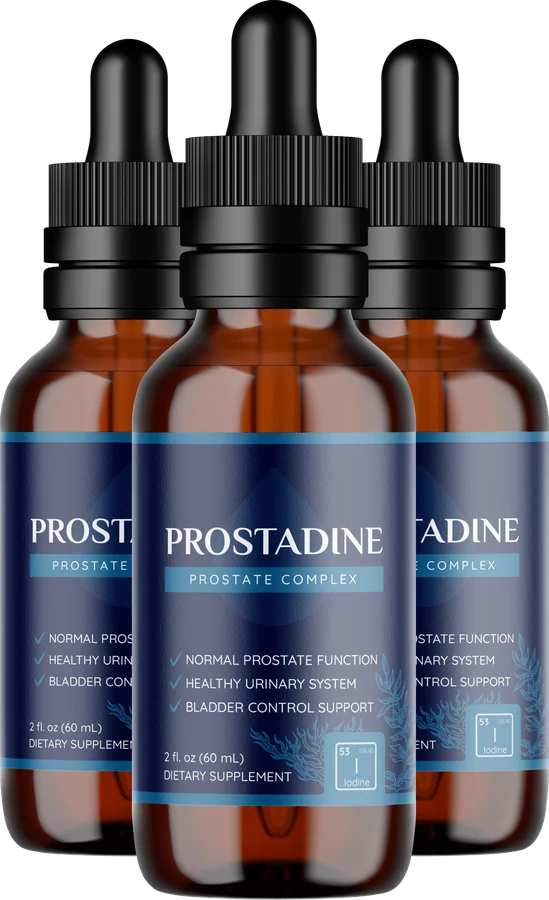 Three bottles of Prostadine drops, a 90-day supply